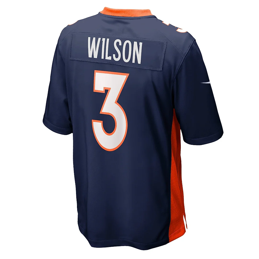 Zennovawear Men's Denver Broncos Russell Wilson Navy Alternate Game Jersey
