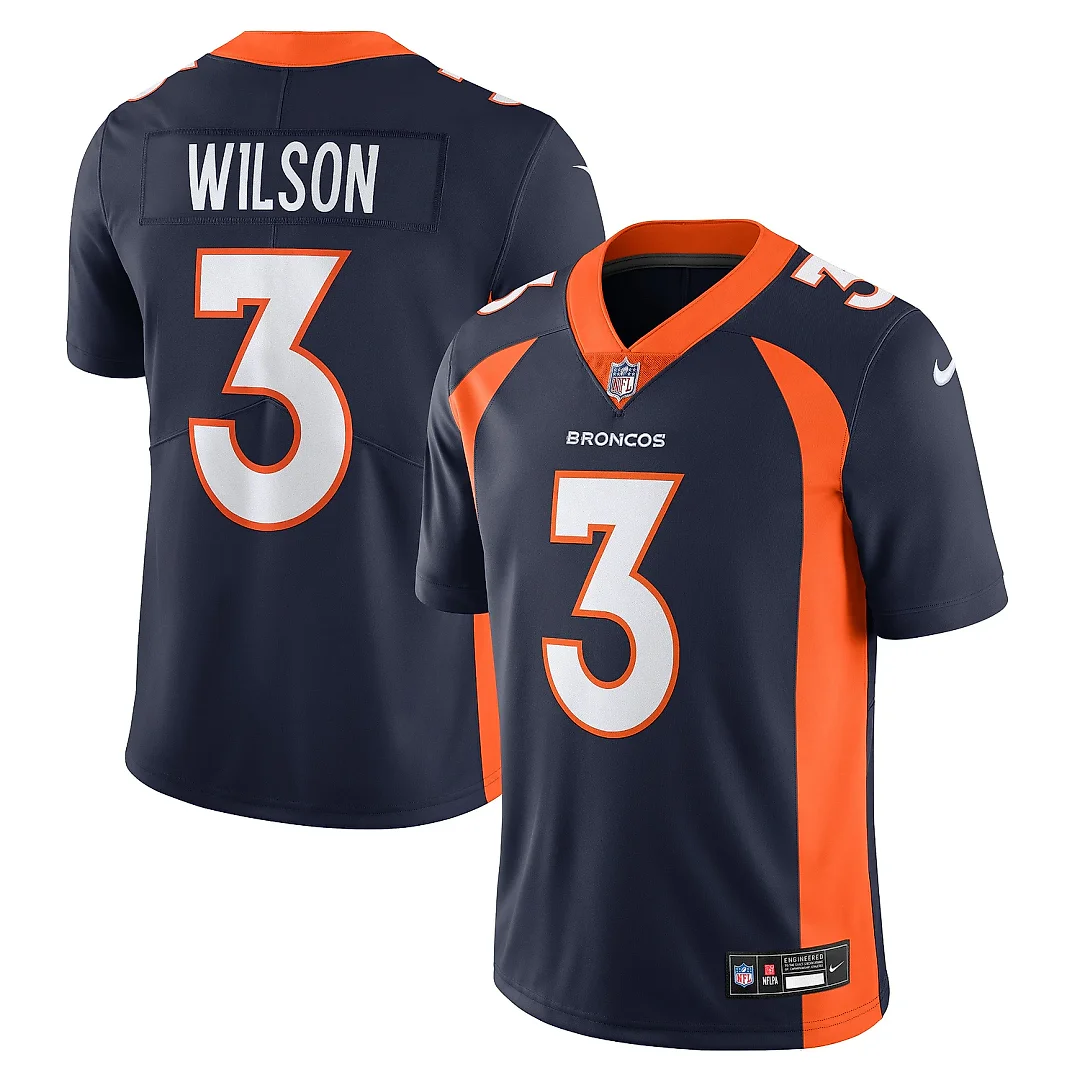 Zennovawear Men's Denver Broncos Russell Wilson Navy Vapor Untouchable Limited Jersey