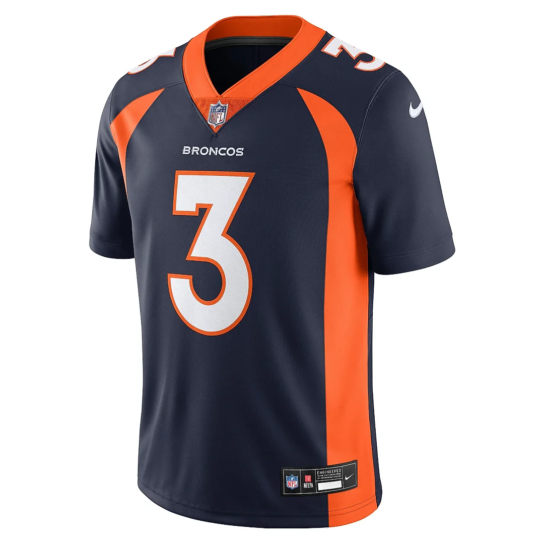 Zennovawear Men's Denver Broncos Russell Wilson Navy Vapor Untouchable Limited Jersey