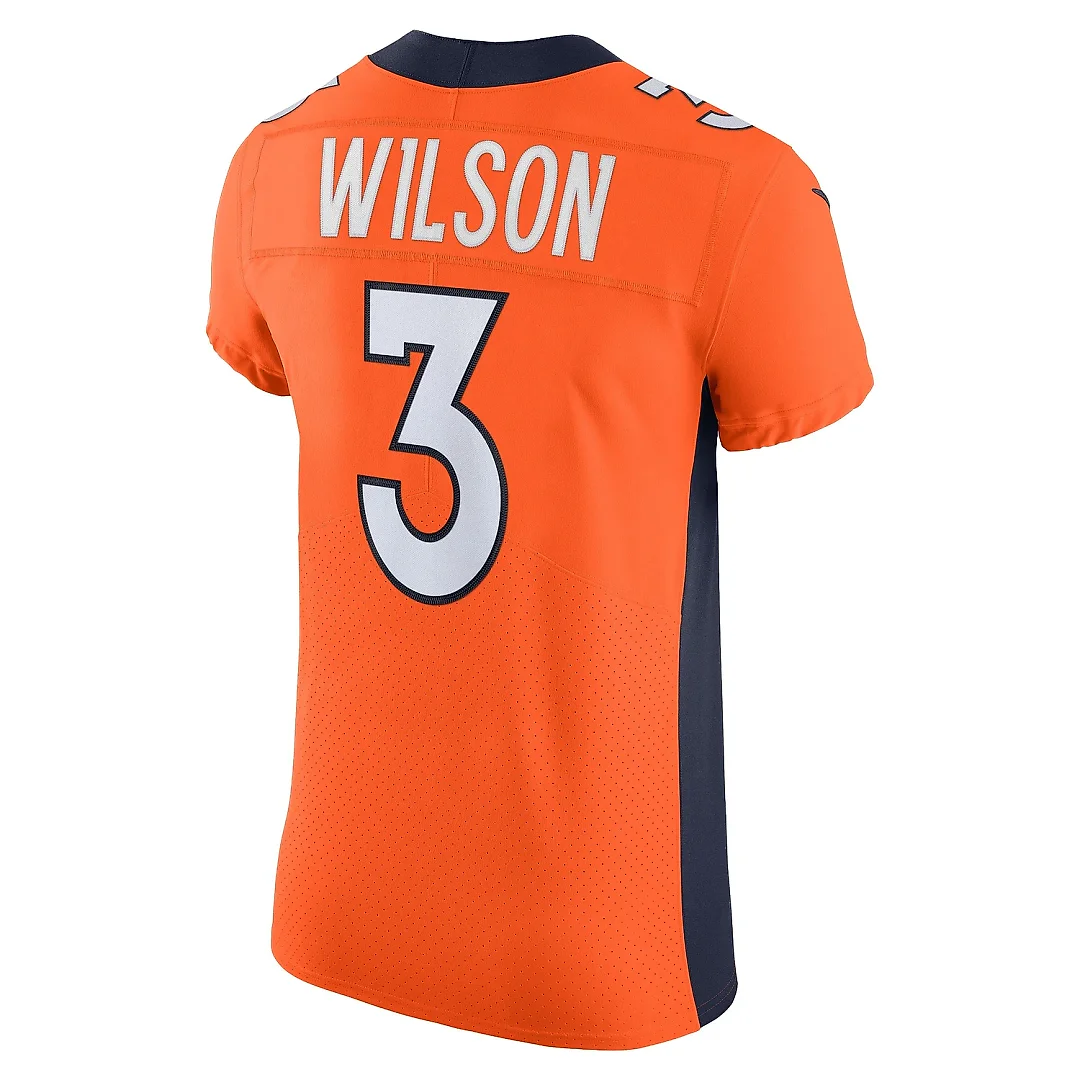Zennovawear Men's Denver Broncos Russell Wilson Orange Vapor Elite Jersey
