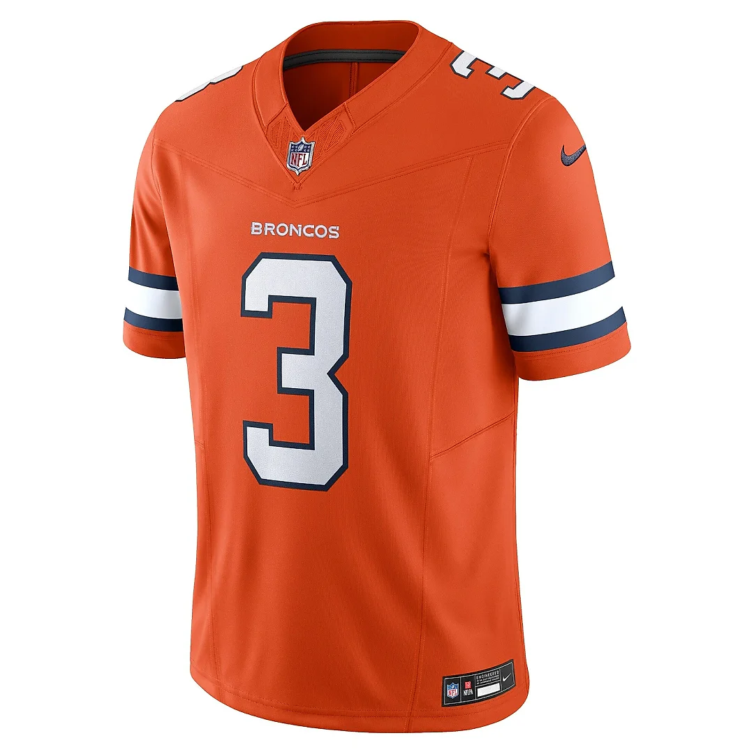 Zennovawear Men's Denver Broncos Russell Wilson Orange Vapor F.U.S.E. Limited Jersey