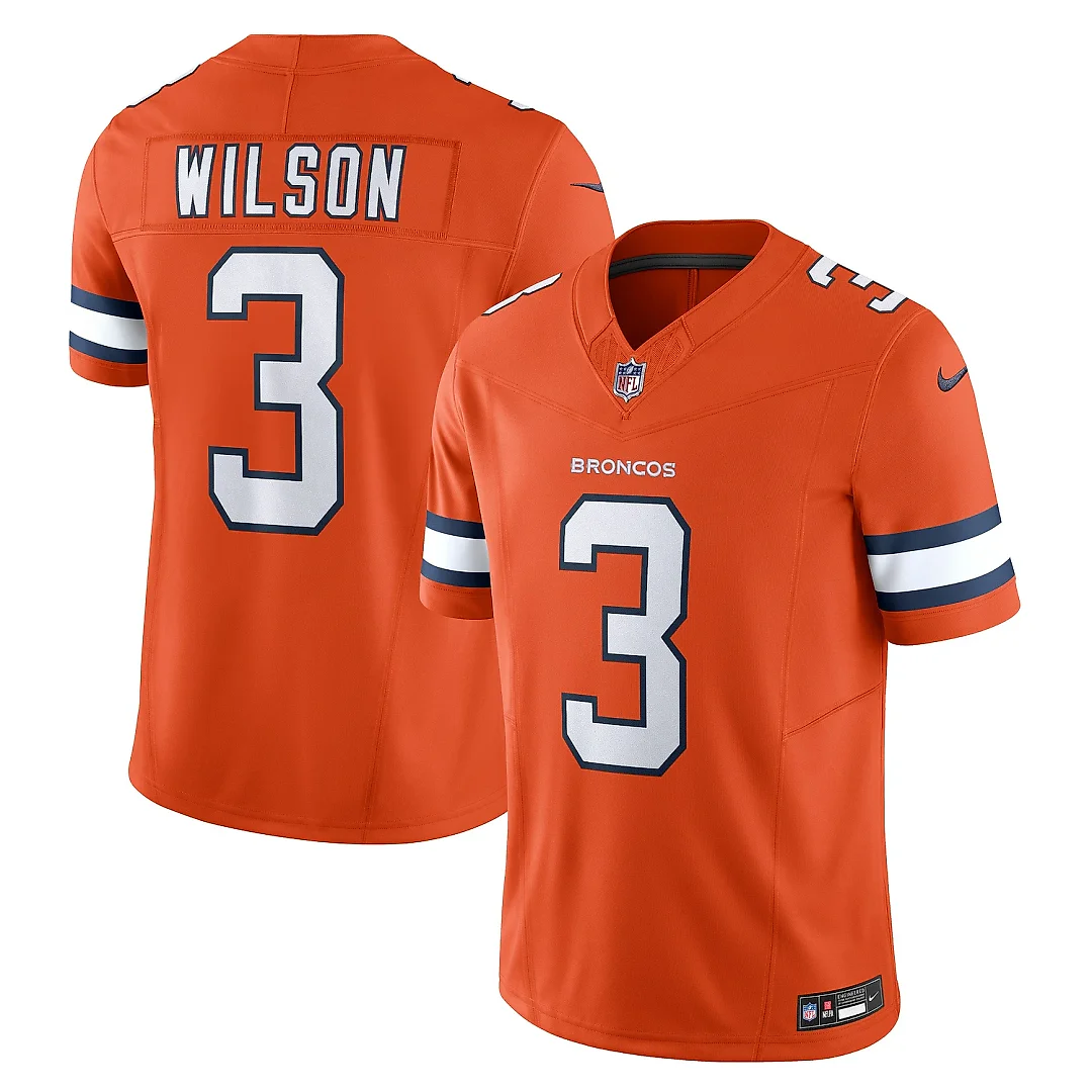 Zennovawear Men's Denver Broncos Russell Wilson Orange Vapor F.U.S.E. Limited Jersey