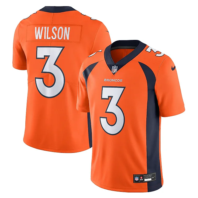 Zennovawear Men's Denver Broncos Russell Wilson Orange Vapor Untouchable Limited Jersey