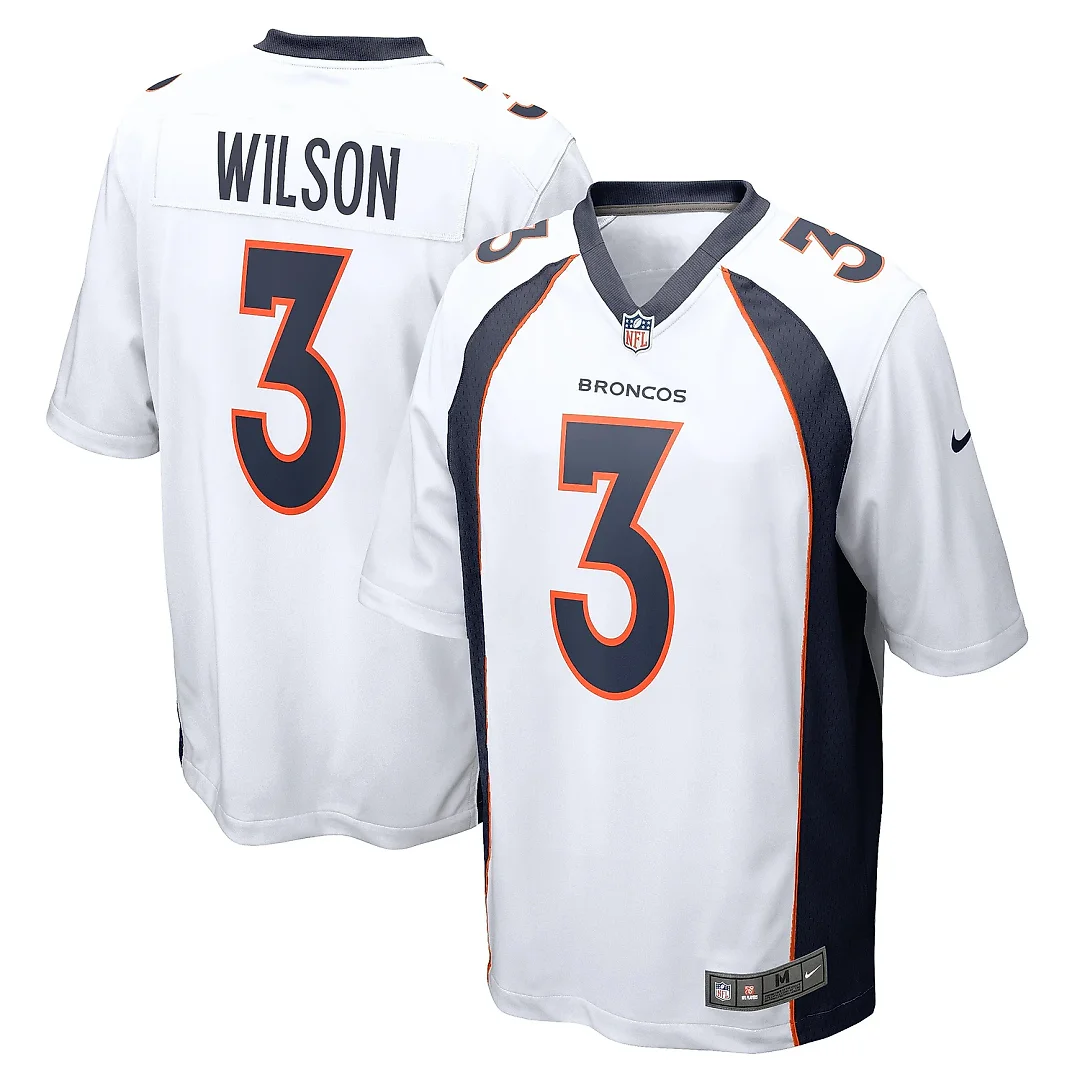 Zennovawear Men's Denver Broncos Russell Wilson White Game Jersey