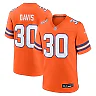 Zennovawear Men's Denver Broncos Terrell Davis Orange Mile High Collection 1977 Throwback Retired Player Game Jersey