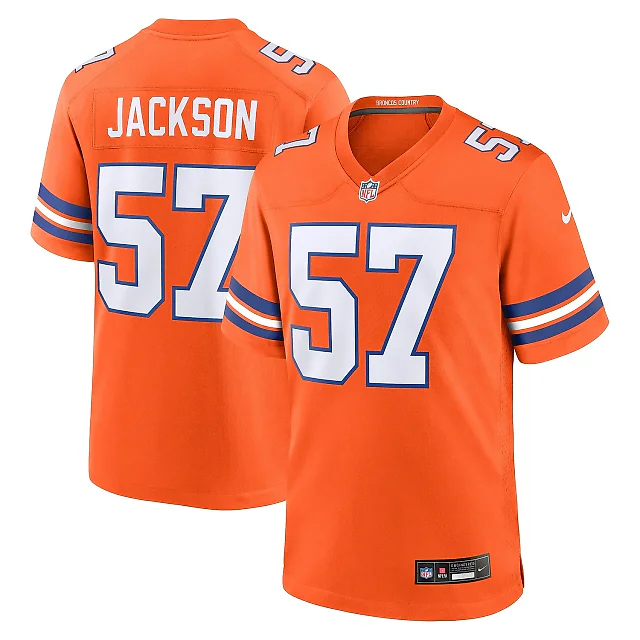 Zennovawear Men's Denver Broncos Tom Jackson Orange Mile High Collection 1977 Throwback Retired Player Game Jersey