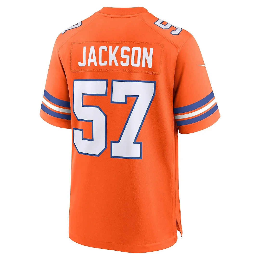 Zennovawear Men's Denver Broncos Tom Jackson Orange Mile High Collection 1977 Throwback Retired Player Game Jersey
