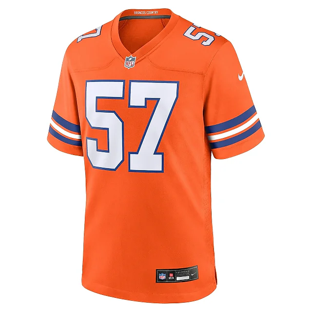 Zennovawear Men's Denver Broncos Tom Jackson Orange Mile High Collection 1977 Throwback Retired Player Game Jersey