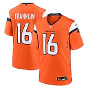 Zennovawear Men's Denver Broncos Troy Franklin Orange Team Game Jersey