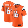Zennovawear Men's Denver Broncos Troy Franklin Orange Team Game Jersey