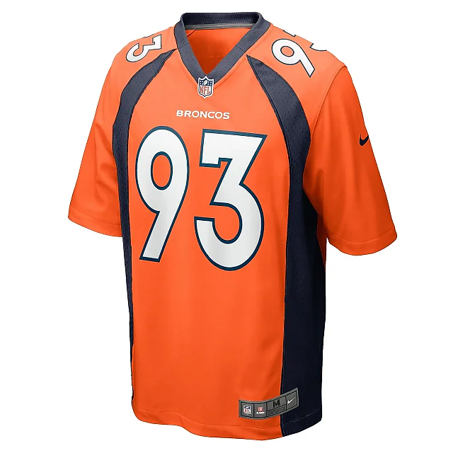 Zennovawear Men's Denver Broncos Troy Jones Orange Game Jersey