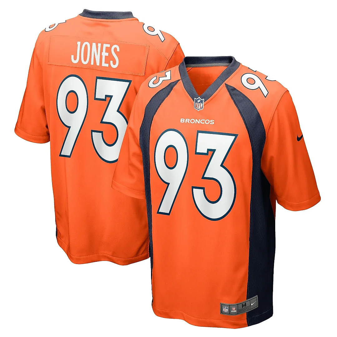 Zennovawear Men's Denver Broncos Troy Jones Orange Game Jersey