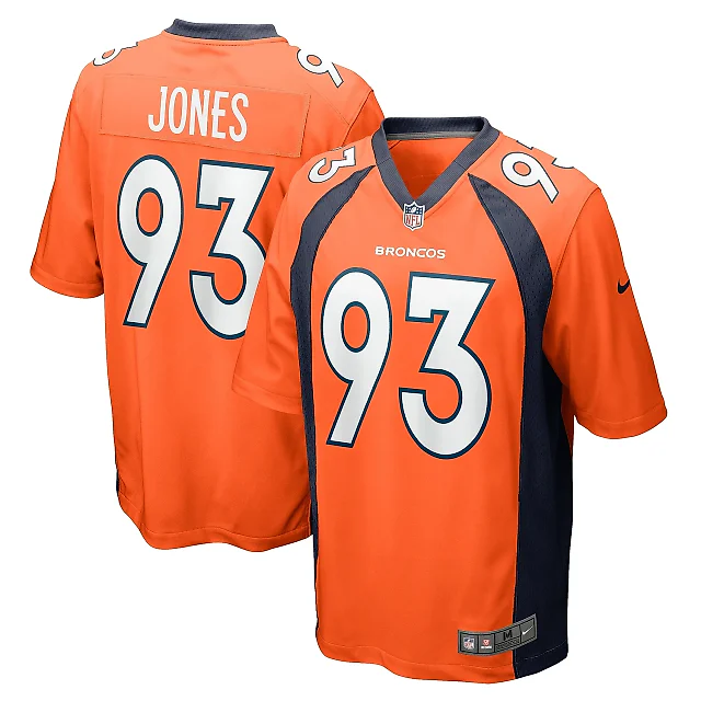 Zennovawear Men's Denver Broncos Troy Jones Orange Game Jersey