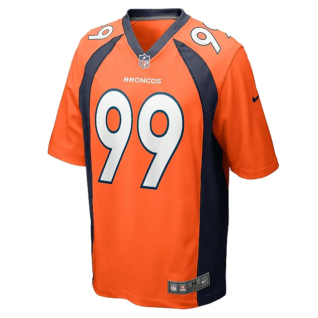 Zennovawear Men's Denver Broncos Zach Allen Orange Game Player Jersey