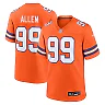 Zennovawear Men's Denver Broncos Zach Allen Orange Mile High Collection 1977 Throwback Player Game Jersey