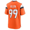 Zennovawear Men's Denver Broncos Zach Allen Orange Team Game Jersey