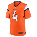 Zennovawear Men's Denver Broncos Zach Wilson Orange Team Game Jersey