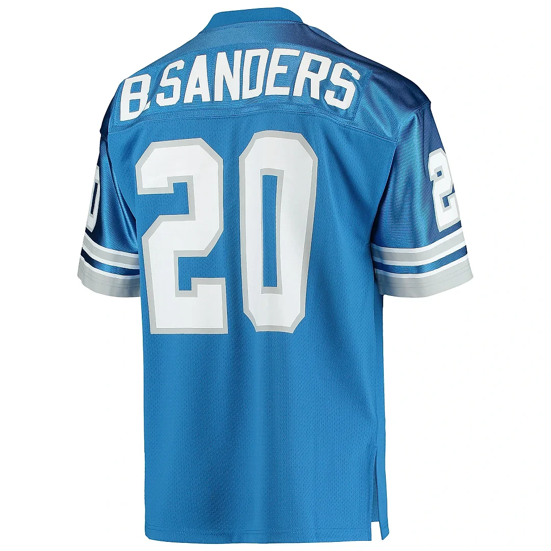 Zennovawear Men's Detroit Lions 1991 Barry Sanders Mitchell & Ness Blue Throwback Retired Player Jersey