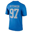 Zennovawear Men's Detroit Lions Aidan Hutchinson Blue Alternate Legend Player Performance Top