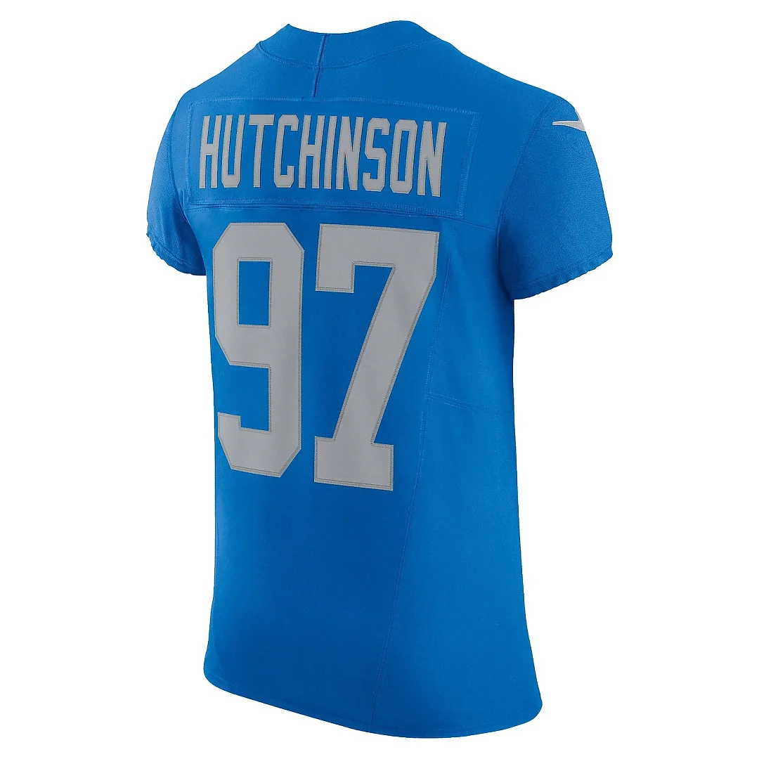 Zennovawear Men's Detroit Lions Aidan Hutchinson Blue Alternate Vapor F.U.S.E. Elite Jersey