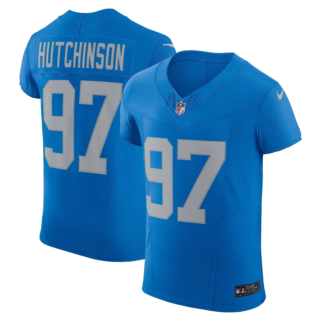 Zennovawear Men's Detroit Lions Aidan Hutchinson Blue Alternate Vapor F.U.S.E. Elite Jersey