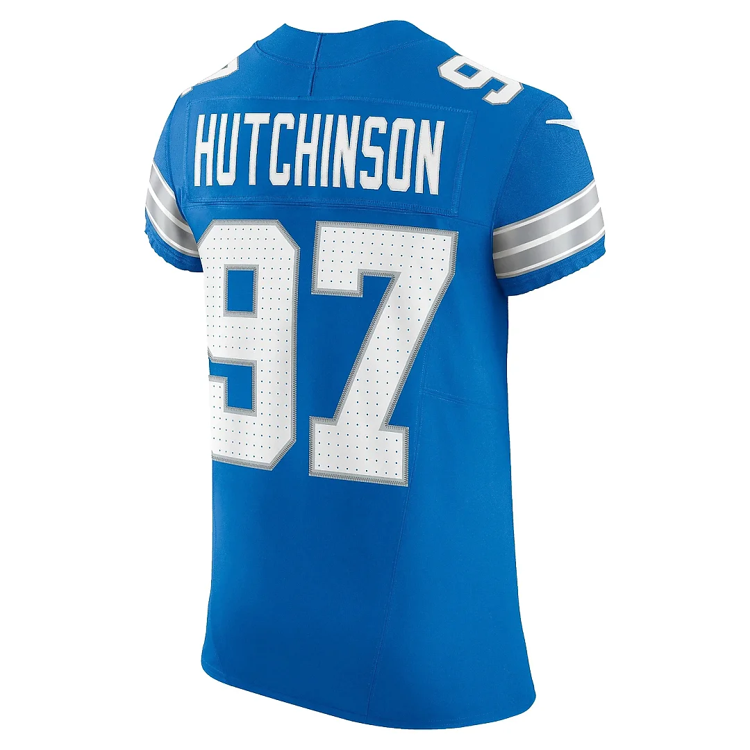 Zennovawear Men's Detroit Lions Aidan Hutchinson Blue Vapor F.U.S.E. Elite Jersey