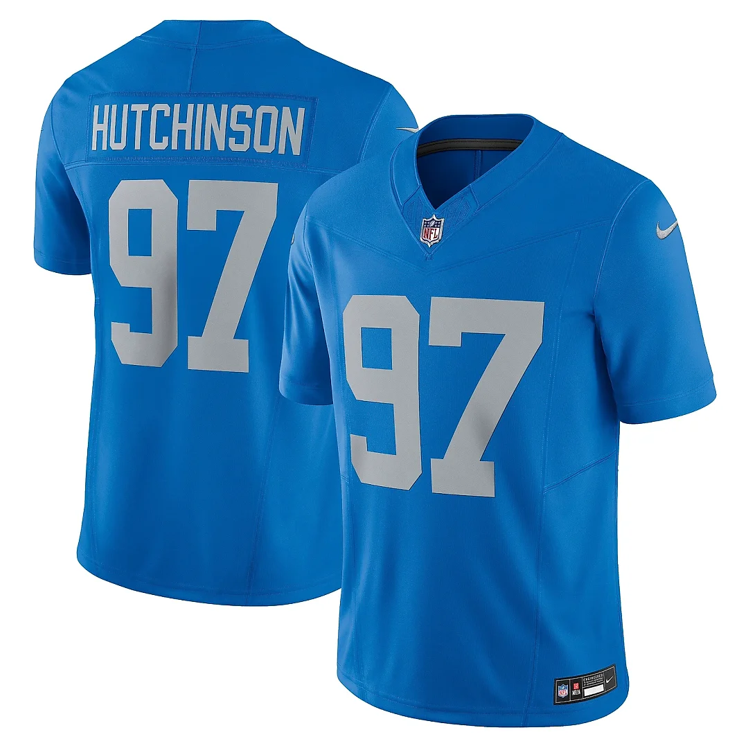 Zennovawear Men's Detroit Lions Aidan Hutchinson Blue Vapor F.U.S.E. Alternate Limited Jersey