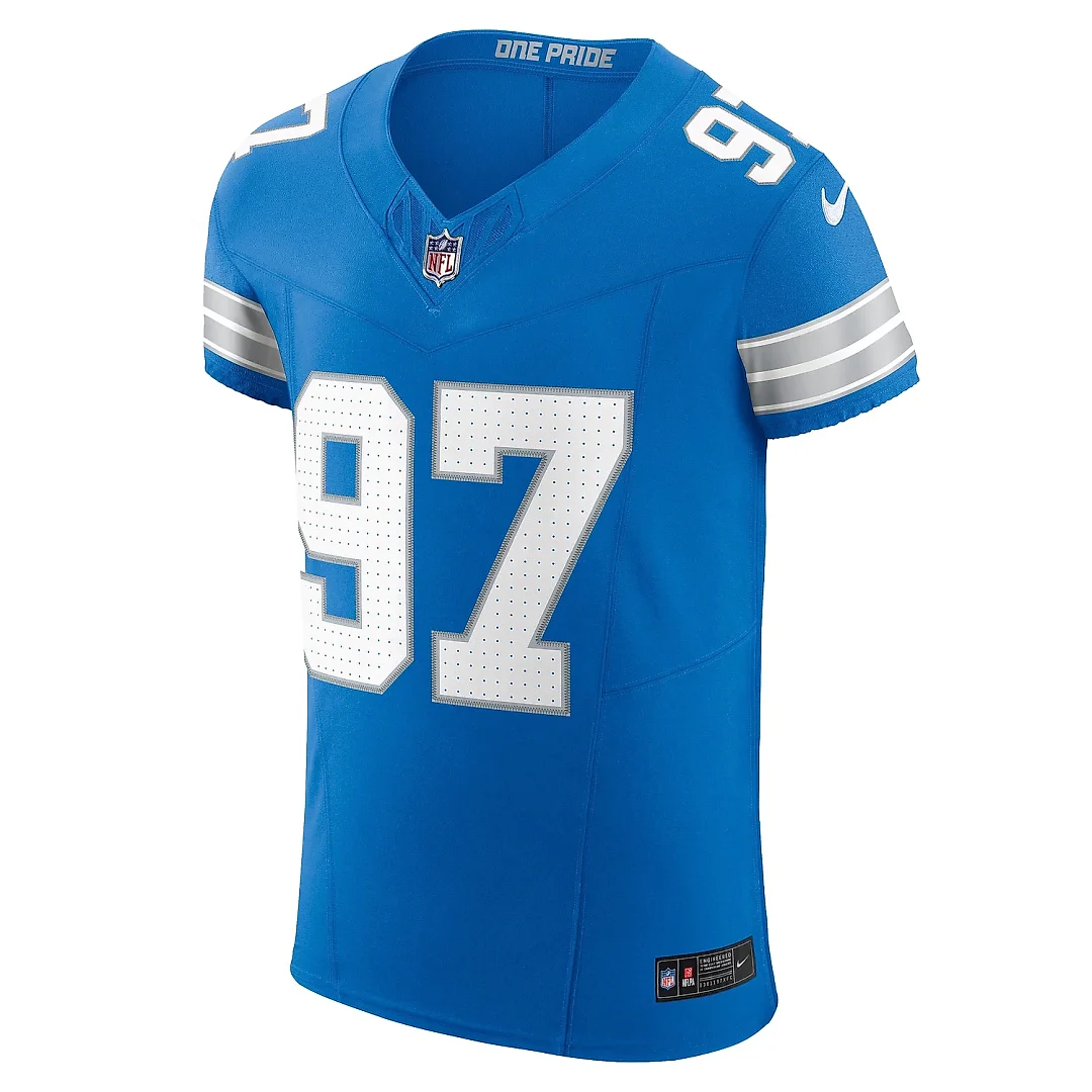 Zennovawear Men's Detroit Lions Aidan Hutchinson Blue Vapor F.U.S.E. Elite Jersey