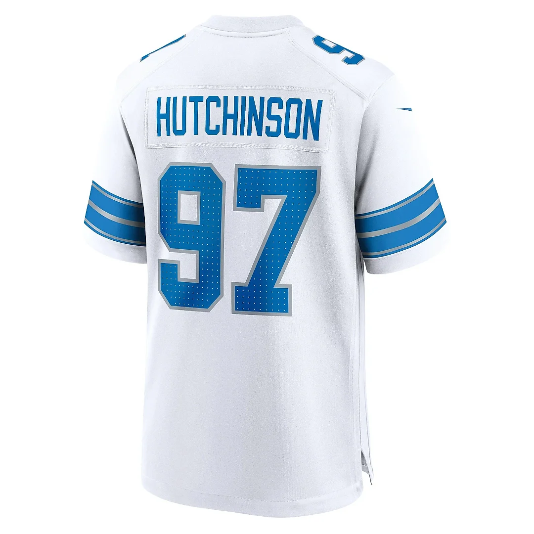 Zennovawear Men's Detroit Lions Aidan Hutchinson White Game Jersey