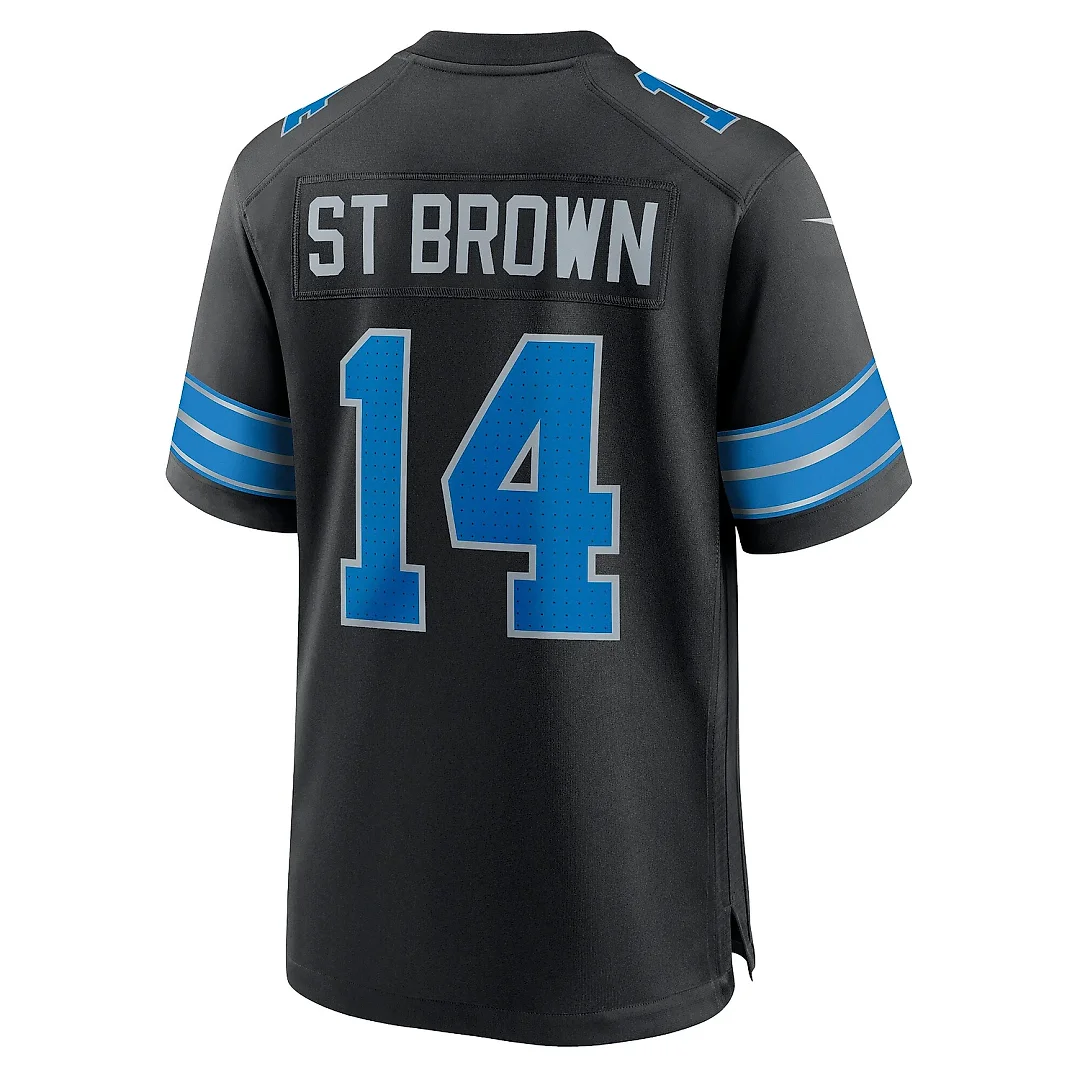 Zennovawear Men's Detroit Lions Amon-Ra St. Brown Black 2nd Alternate Game Jersey