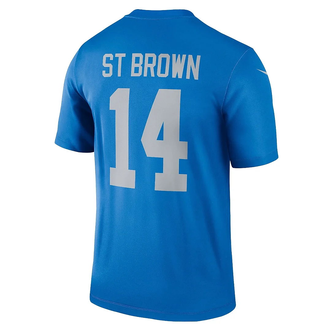 Zennovawear Men's Detroit Lions Amon-Ra St. Brown Blue Alternate Legend Player Performance Top