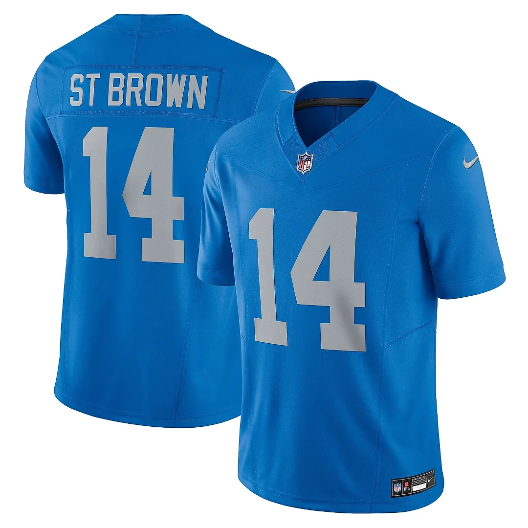 Zennovawear Men's Detroit Lions Amon-Ra St. Brown Blue Vapor F.U.S.E. Alternate Limited Jersey
