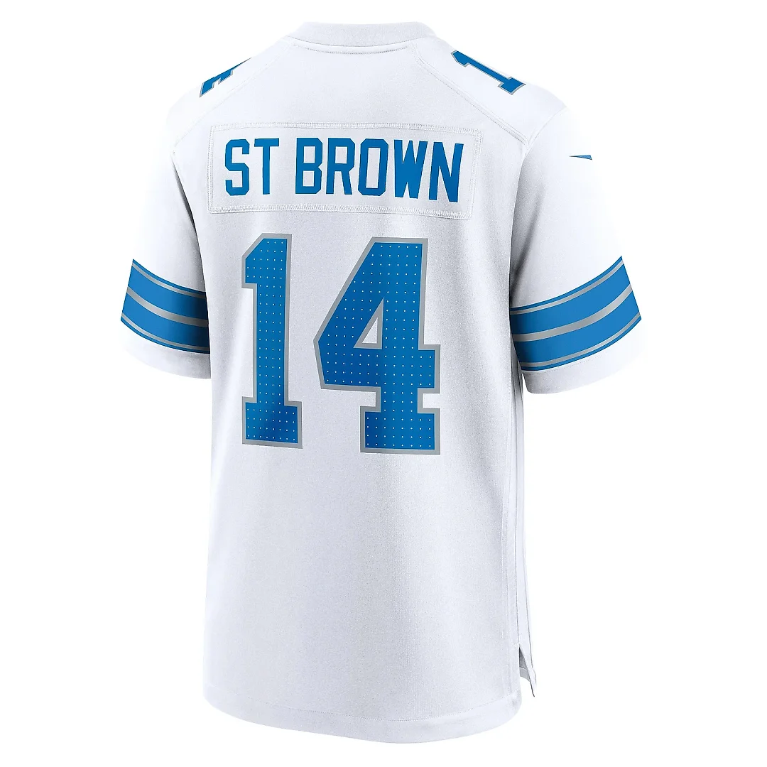 Zennovawear Men's Detroit Lions Amon-Ra St. Brown White Game Jersey