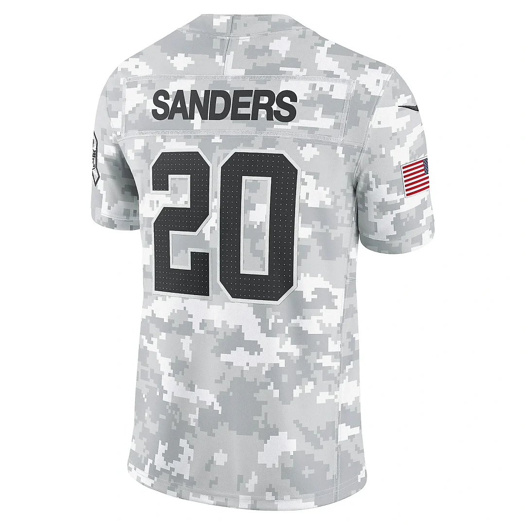 Zennovawear Men's Detroit Lions Barry Sanders Arctic Camo 2024 Salute to Service Retired Player Limited Jersey