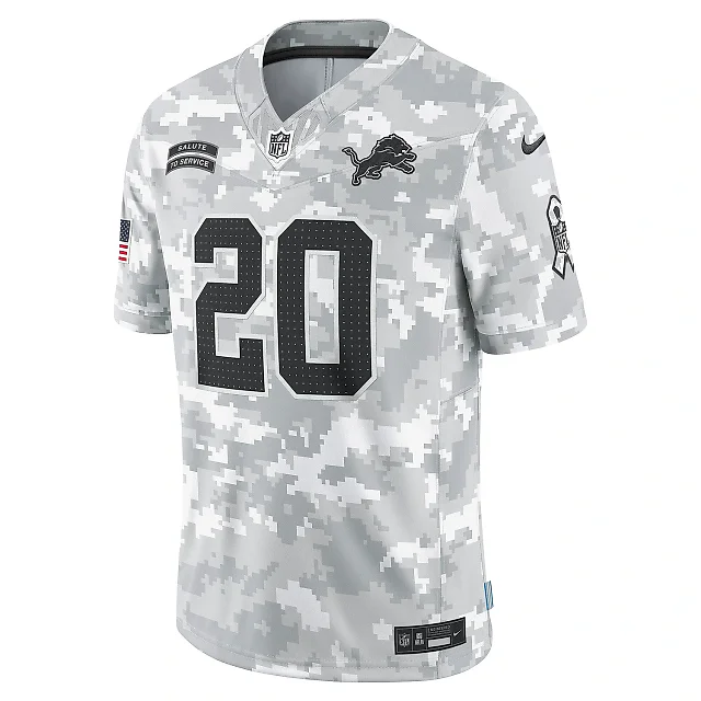Zennovawear Men's Detroit Lions Barry Sanders Arctic Camo 2024 Salute to Service Retired Player Limited Jersey