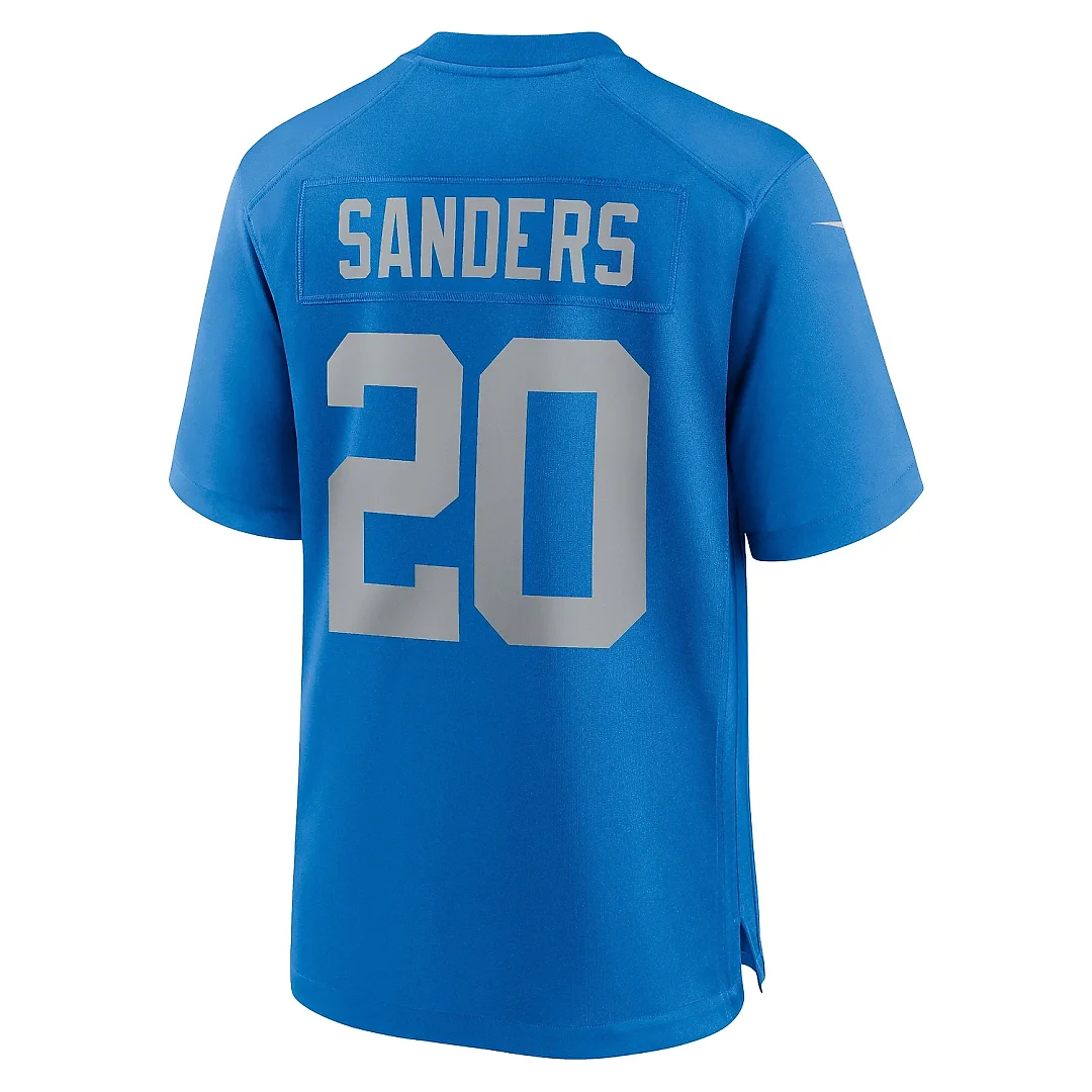 Zennovawear Men's Detroit Lions Barry Sanders Blue Alternate Game Jersey