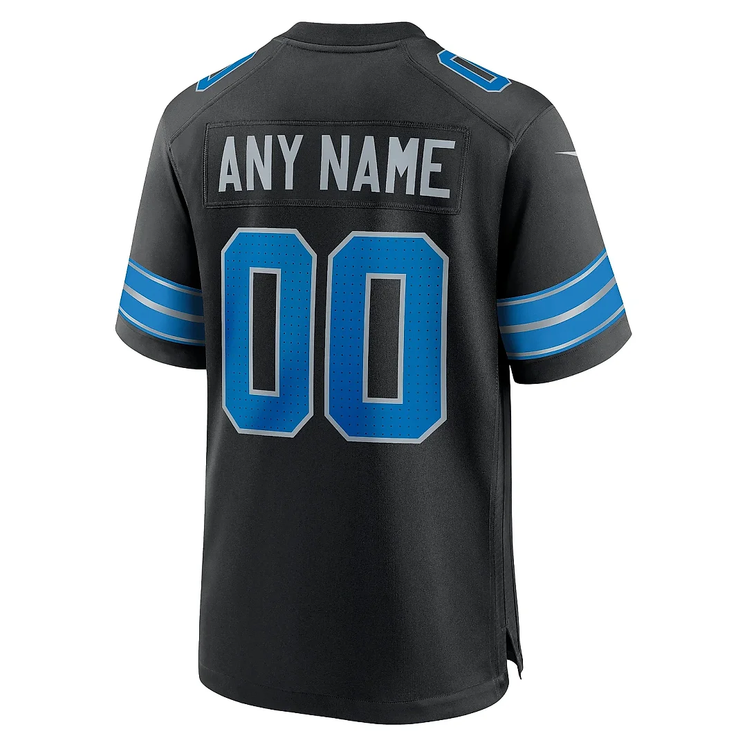 Zennovawear Men's Detroit Lions Black Alternate Custom Game Jersey