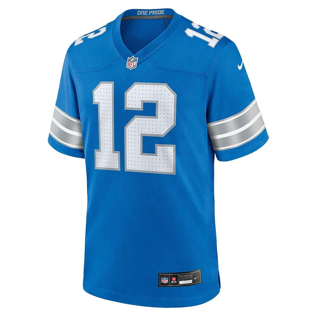 Zennovawear Men's Detroit Lions Brandon Joseph Blue Team Game Jersey