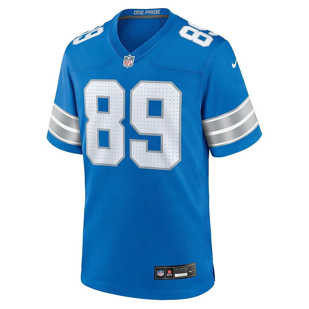 Zennovawear Men's Detroit Lions Brock Wright Blue Team Game Jersey