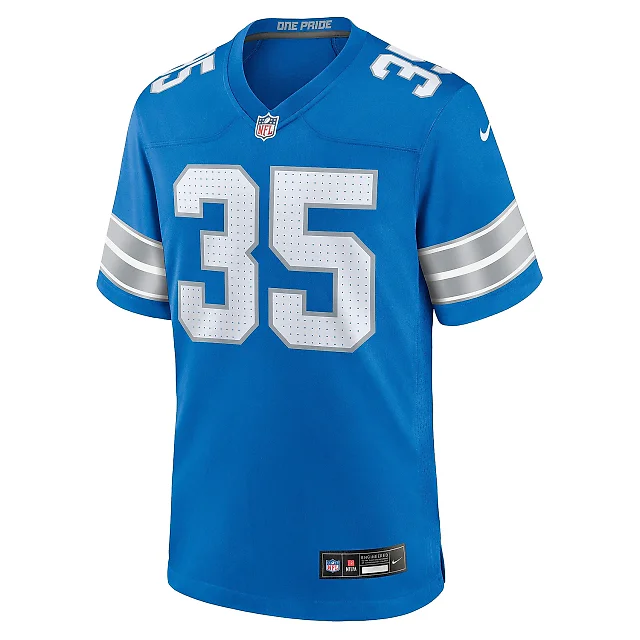 Zennovawear Men's Detroit Lions Chelen Garnes Blue Game Jersey