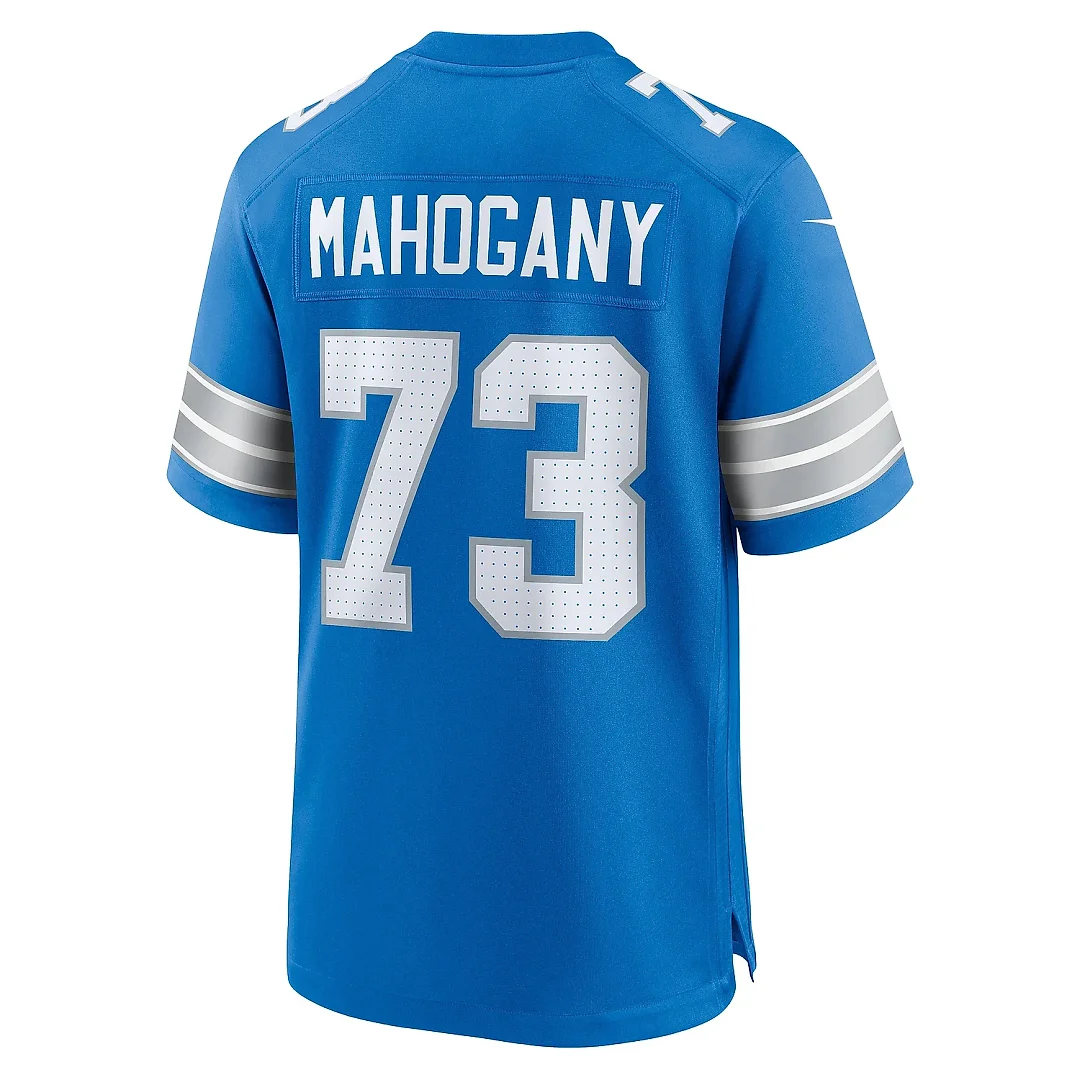 Zennovawear Men's Detroit Lions Christian Mahogany Blue Team Game Jersey