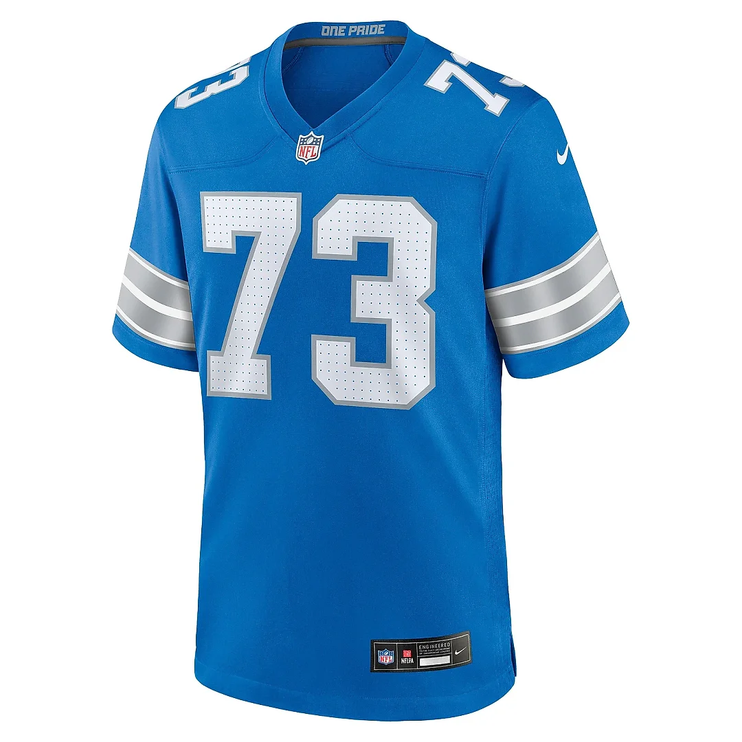 Zennovawear Men's Detroit Lions Christian Mahogany Blue Team Game Jersey