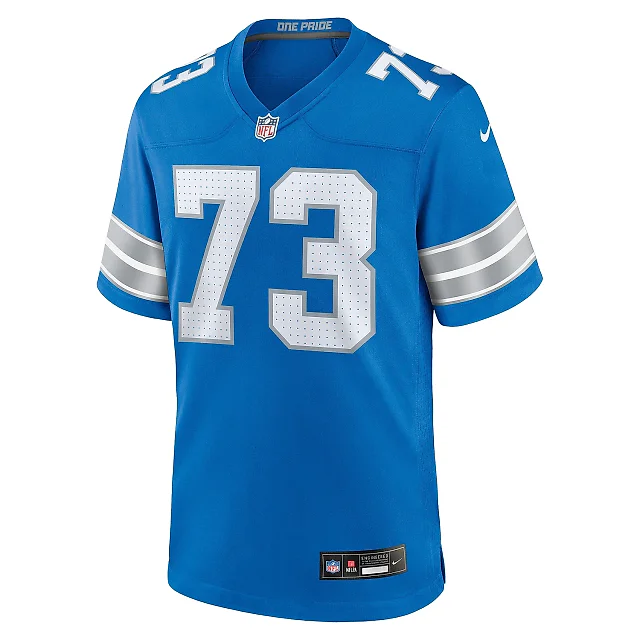 Zennovawear Men's Detroit Lions Christian Mahogany Blue Team Game Jersey