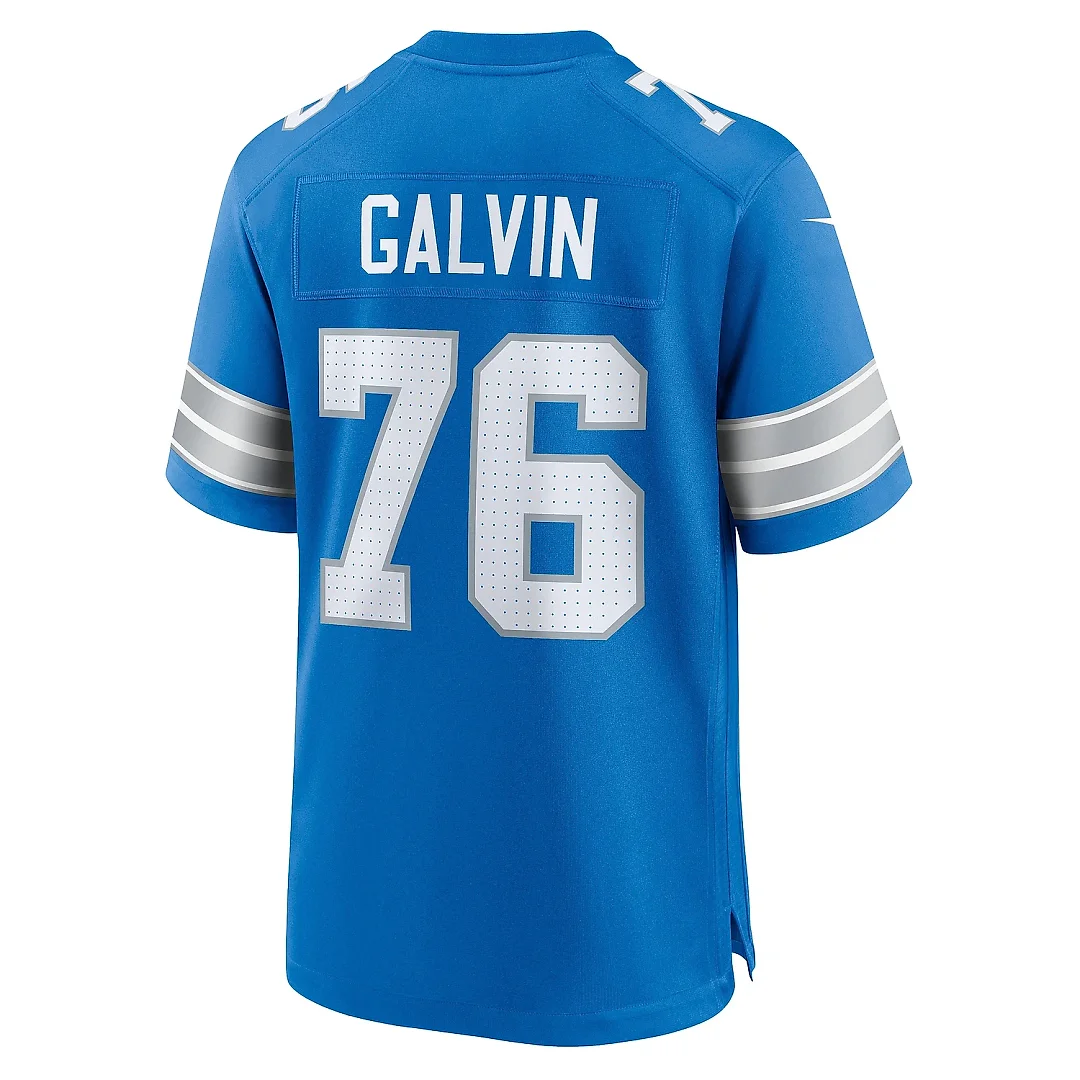 Zennovawear Men's Detroit Lions Connor Galvin Blue Team Game Jersey