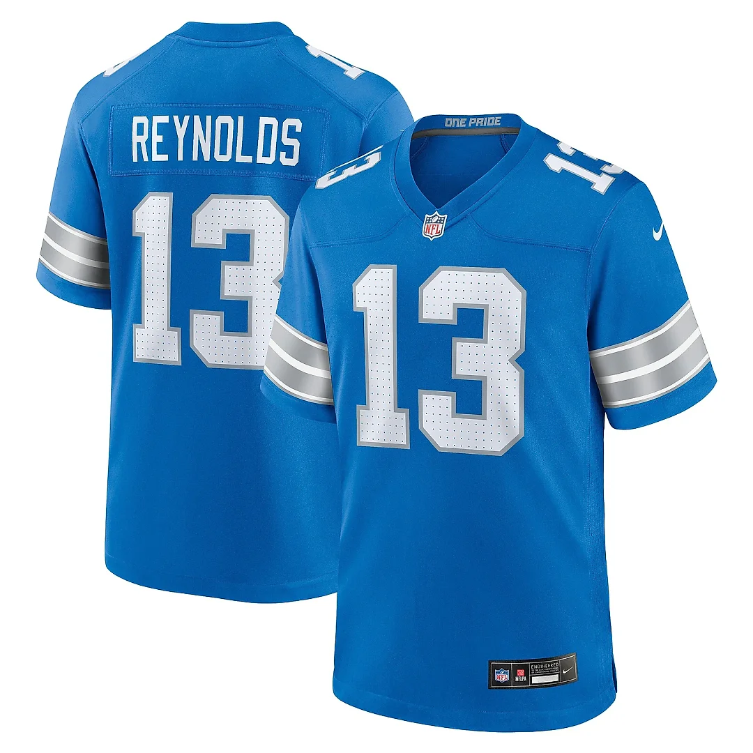 Zennovawear Men's Detroit Lions Craig Reynolds Blue Team Game Jersey