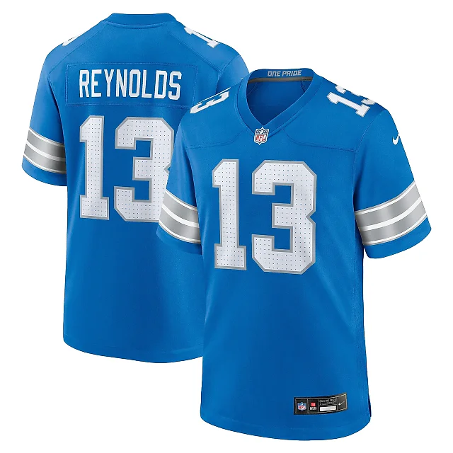 Zennovawear Men's Detroit Lions Craig Reynolds Blue Team Game Jersey