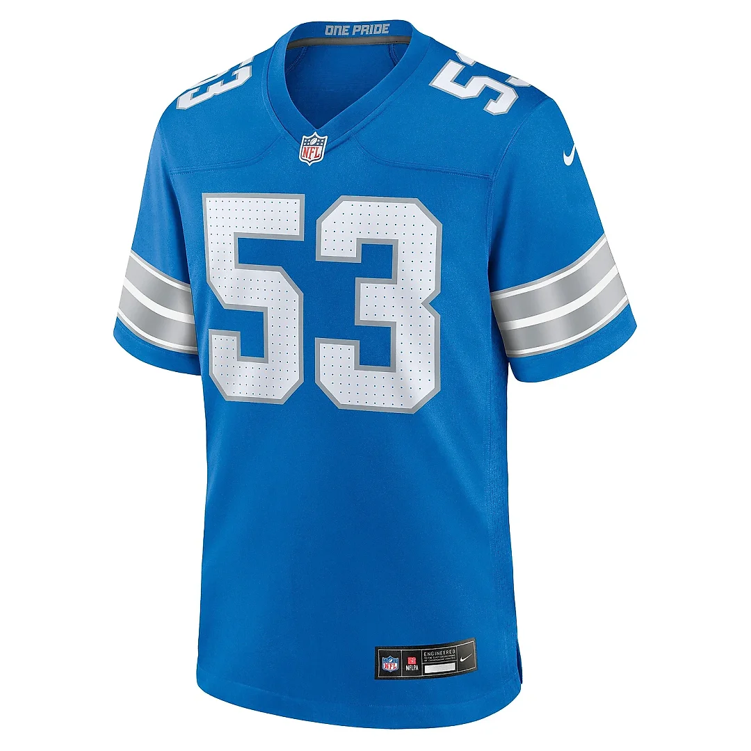Zennovawear Men's Detroit Lions DaRon Gilbert Blue Game Jersey