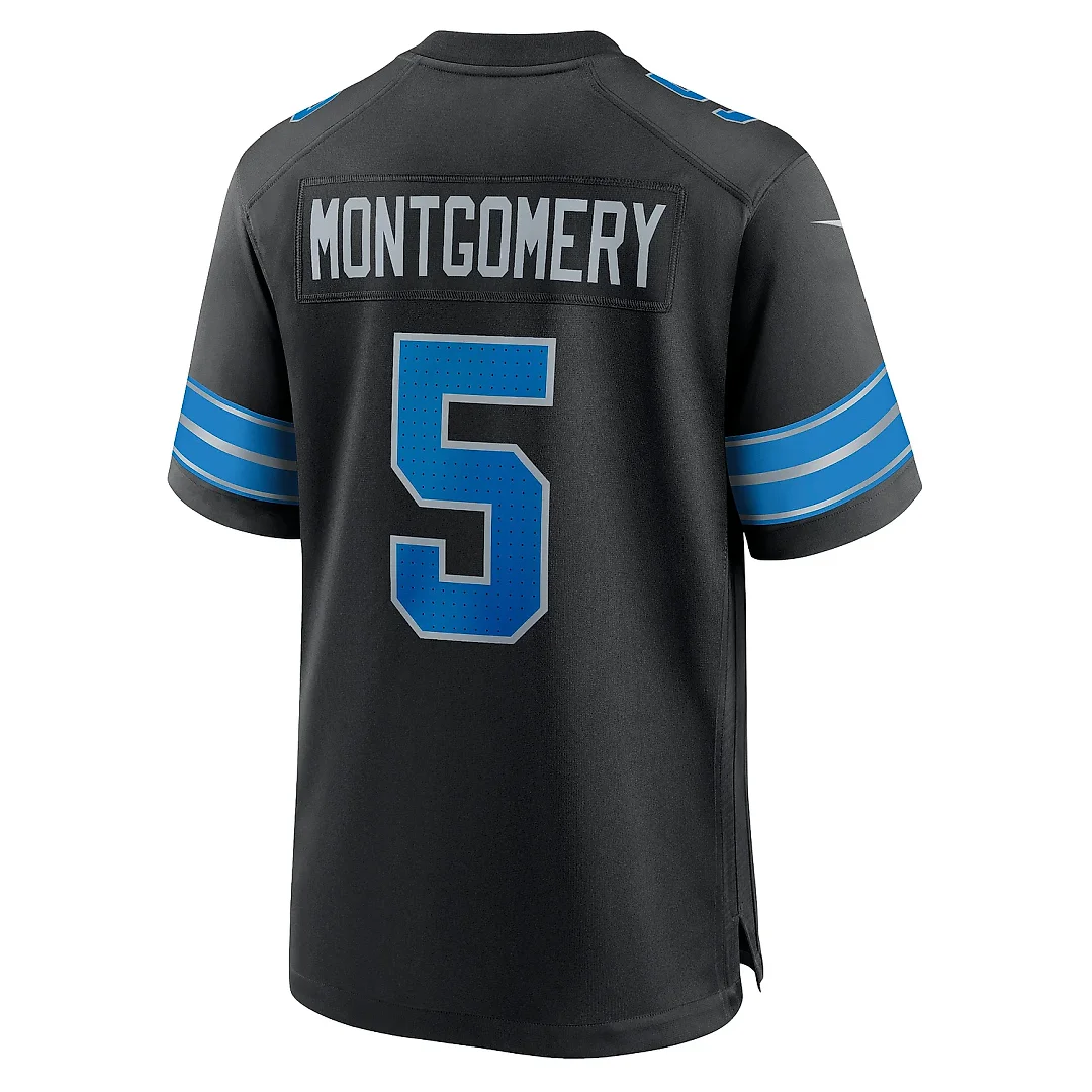 Zennovawear Men's Detroit Lions David Montgomery Black 2nd Alternate Game Jersey