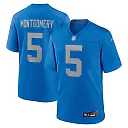 Zennovawear Men's Detroit Lions David Montgomery Blue Alternate Game Jersey