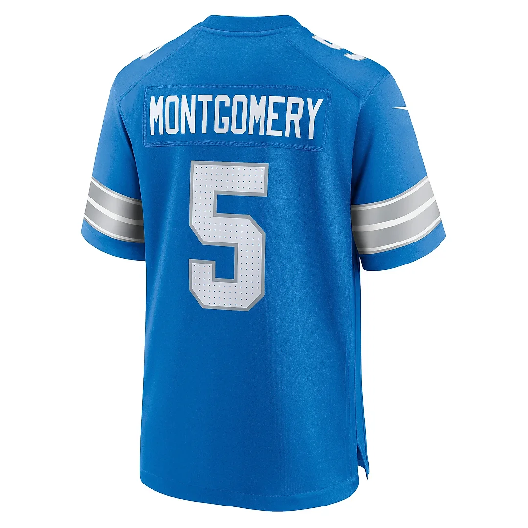 Zennovawear Men's Detroit Lions David Montgomery Blue Game Jersey